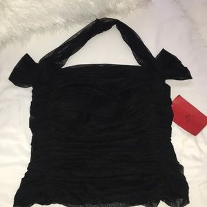 🖤 JS COLLECTION Black Rushed Top